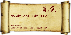 Mohácsi Félix névjegykártya